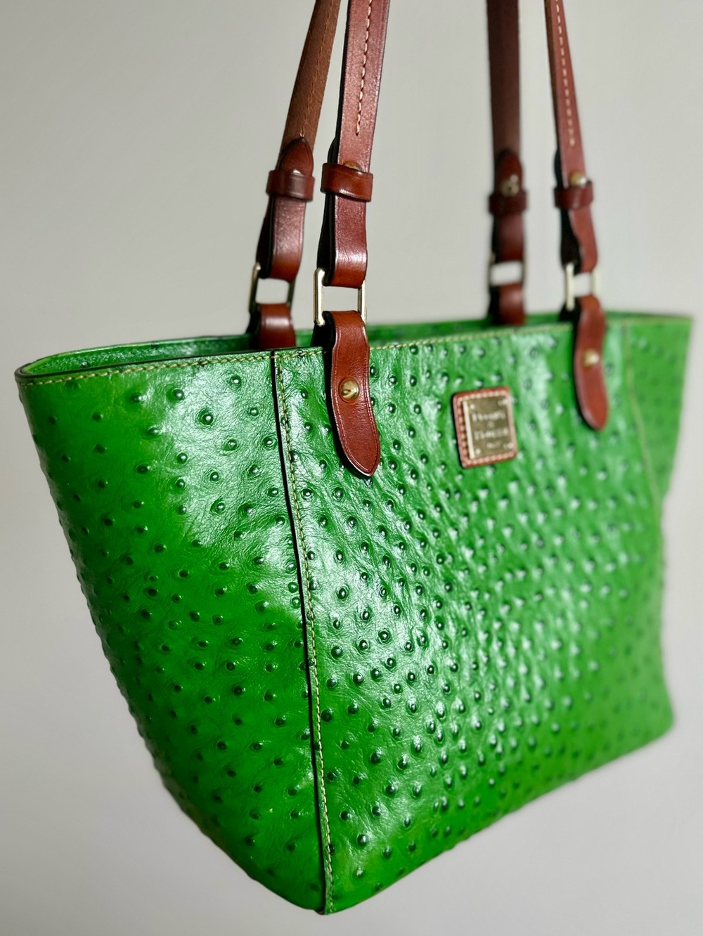 Dooney & Bourke Kelly Green Ostrich Tote - Picture 3 of 16